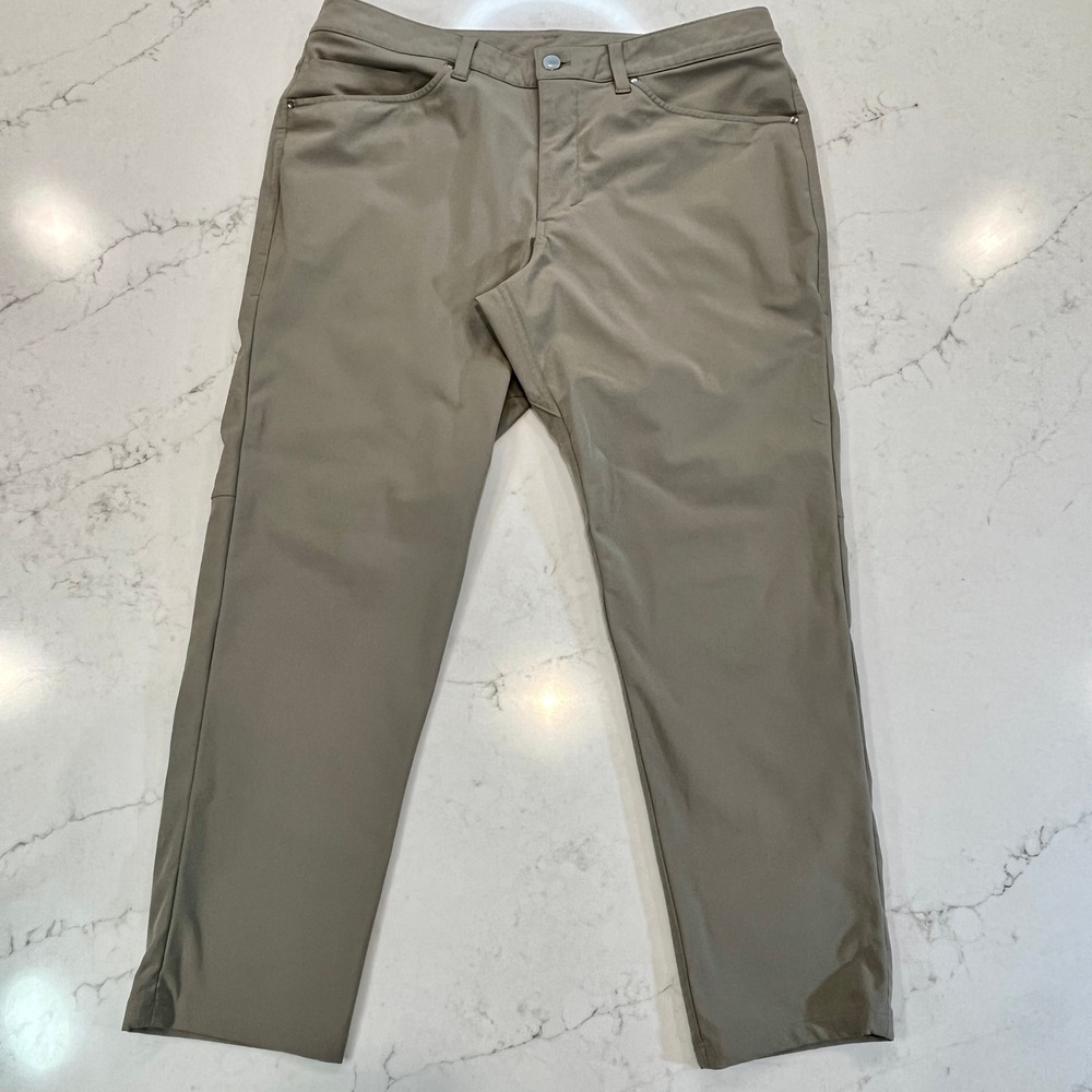 Lululemon ABC Slim Pant Mens 34x26 Grey‎ Sage Warpstreme Stretch Comfort Classic